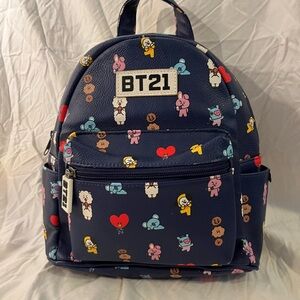 BT21 Navy Mini Backpack BTS Line Friends Collection